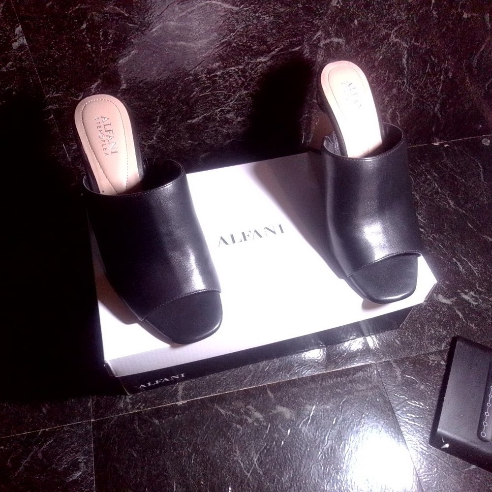 Black and brown alfani slip ons